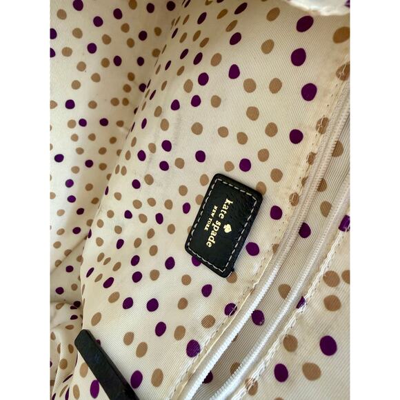 Kate Spade New York Black White Satchel Purse Handbag Shoulder Bag Polka Dot - Picture 8 of 16